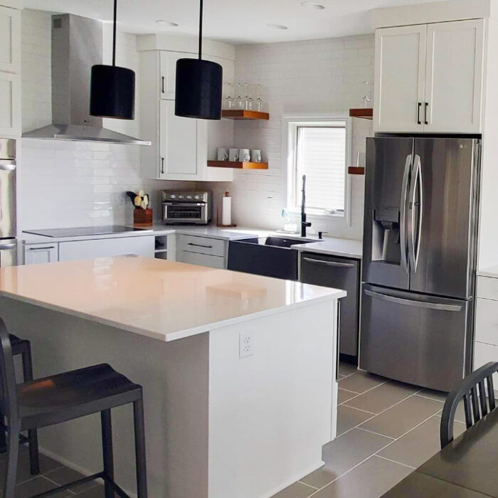 custom white kitchen remodel by Reese Builders.