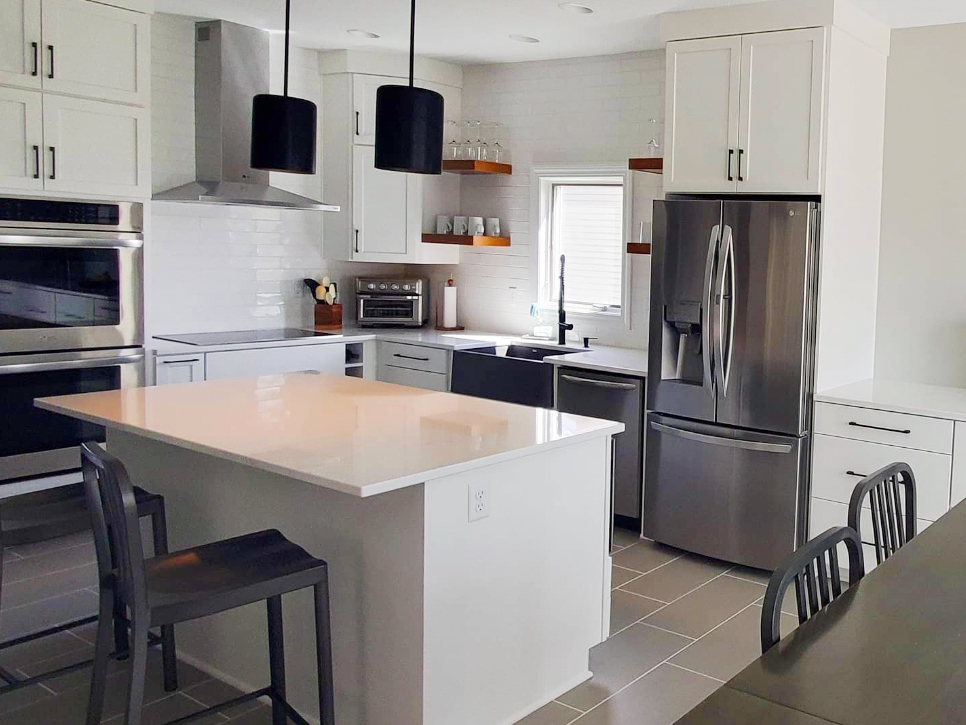 custom white kitchen remodel by Reese Builders.